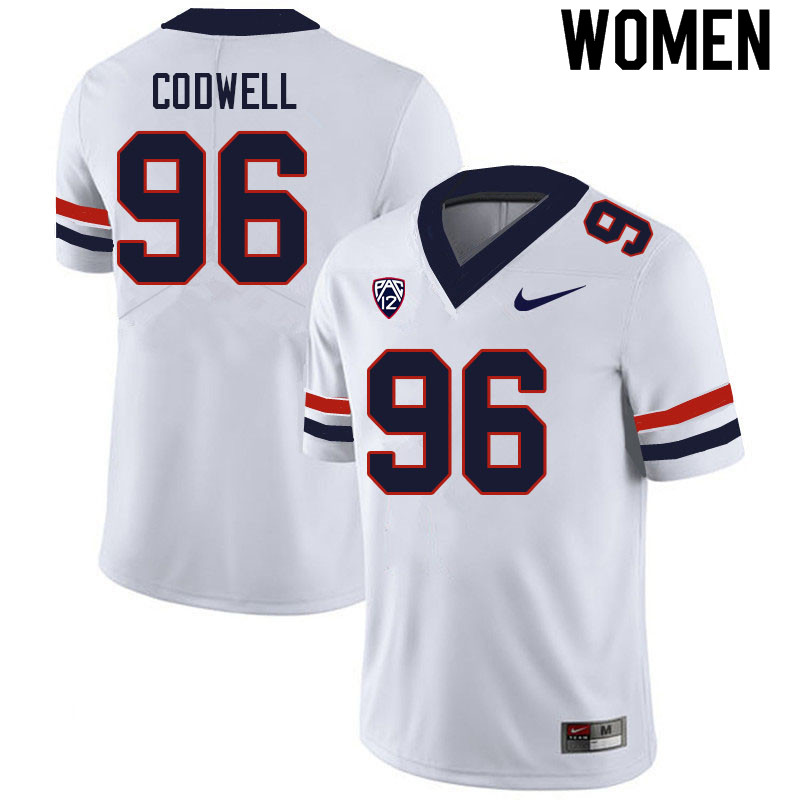 Women #96 Reid Codwell Arizona Wildcats College Football Jerseys Sale-White